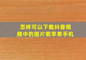 怎样可以下载抖音视频中的图片呢苹果手机