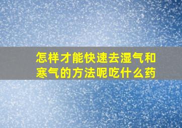 怎样才能快速去湿气和寒气的方法呢吃什么药