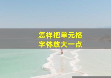 怎样把单元格字体放大一点