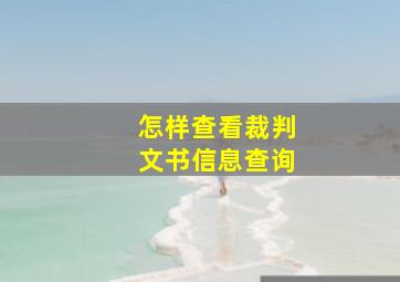 怎样查看裁判文书信息查询