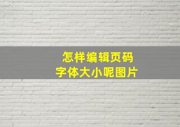 怎样编辑页码字体大小呢图片