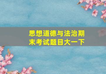 思想道德与法治期末考试题目大一下