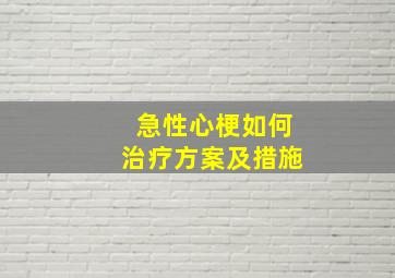 急性心梗如何治疗方案及措施