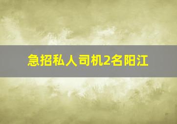 急招私人司机2名阳江