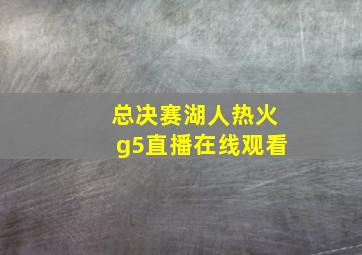 总决赛湖人热火g5直播在线观看