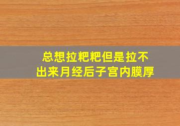 总想拉粑粑但是拉不出来月经后子宫内膜厚