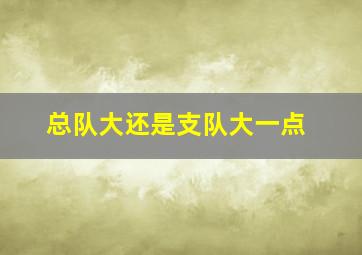 总队大还是支队大一点