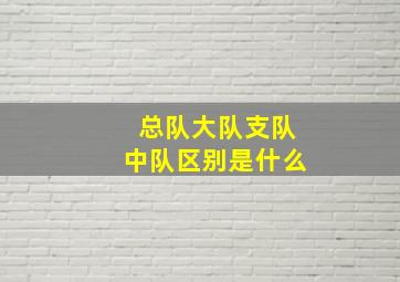 总队大队支队中队区别是什么