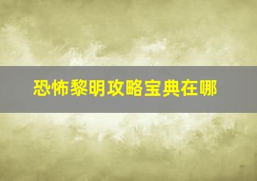 恐怖黎明攻略宝典在哪