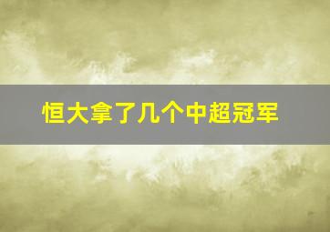 恒大拿了几个中超冠军