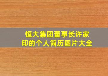 恒大集团董事长许家印的个人简历图片大全