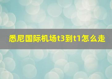 悉尼国际机场t3到t1怎么走