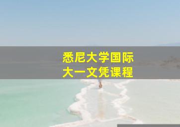 悉尼大学国际大一文凭课程