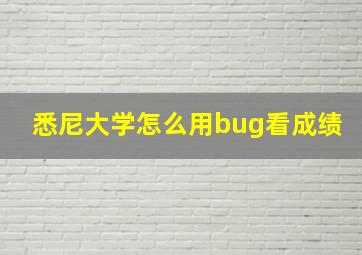 悉尼大学怎么用bug看成绩