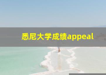 悉尼大学成绩appeal