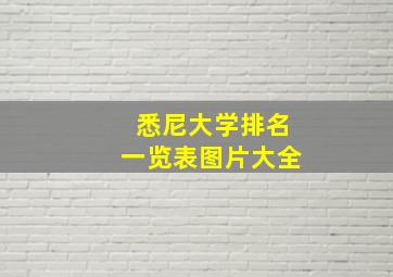 悉尼大学排名一览表图片大全