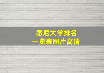 悉尼大学排名一览表图片高清