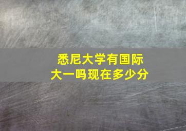 悉尼大学有国际大一吗现在多少分