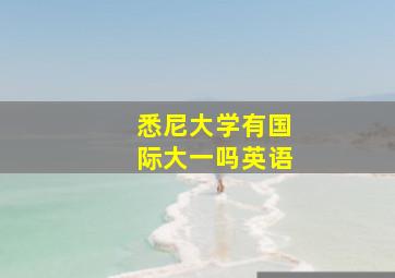 悉尼大学有国际大一吗英语