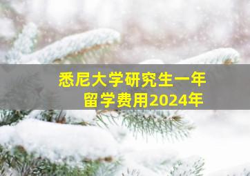 悉尼大学研究生一年留学费用2024年