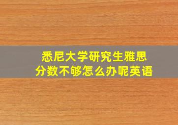 悉尼大学研究生雅思分数不够怎么办呢英语