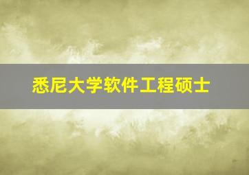 悉尼大学软件工程硕士