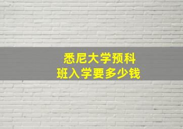 悉尼大学预科班入学要多少钱