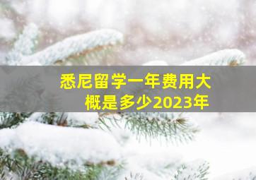 悉尼留学一年费用大概是多少2023年