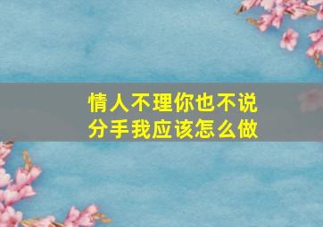 情人不理你也不说分手我应该怎么做