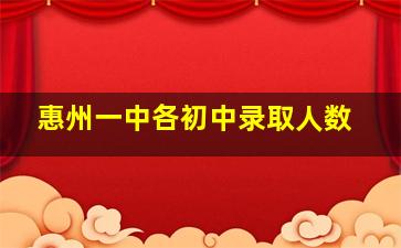 惠州一中各初中录取人数