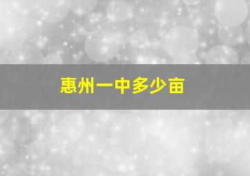 惠州一中多少亩