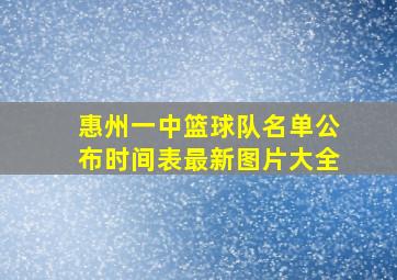 惠州一中篮球队名单公布时间表最新图片大全