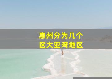 惠州分为几个区大亚湾地区