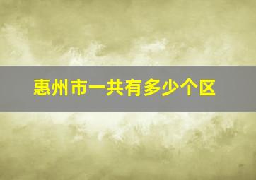 惠州市一共有多少个区