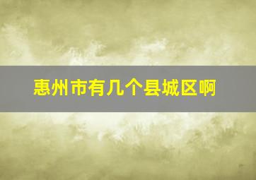 惠州市有几个县城区啊