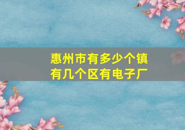 惠州市有多少个镇有几个区有电子厂