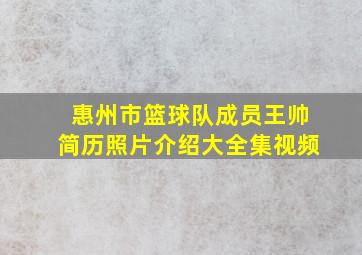 惠州市篮球队成员王帅简历照片介绍大全集视频