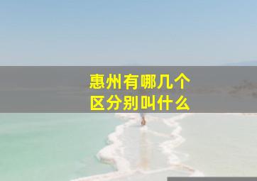 惠州有哪几个区分别叫什么