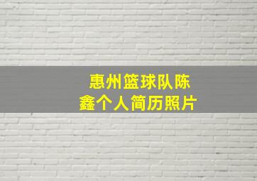 惠州篮球队陈鑫个人简历照片