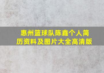 惠州篮球队陈鑫个人简历资料及图片大全高清版