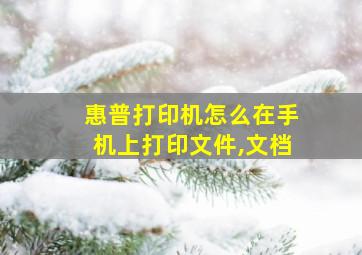 惠普打印机怎么在手机上打印文件,文档