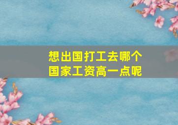 想出国打工去哪个国家工资高一点呢