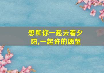 想和你一起去看夕阳,一起许的愿望