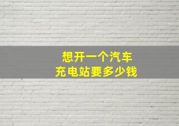 想开一个汽车充电站要多少钱