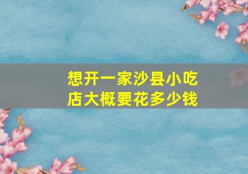 想开一家沙县小吃店大概要花多少钱