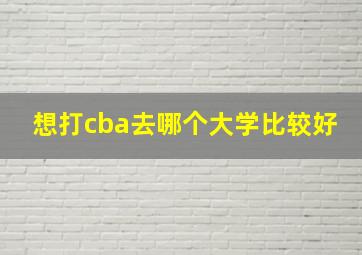 想打cba去哪个大学比较好