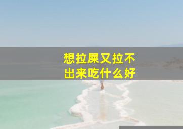 想拉屎又拉不出来吃什么好