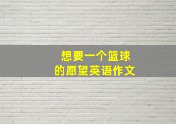 想要一个篮球的愿望英语作文