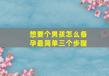 想要个男孩怎么备孕最简单三个步骤