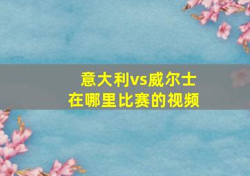 意大利vs威尔士在哪里比赛的视频